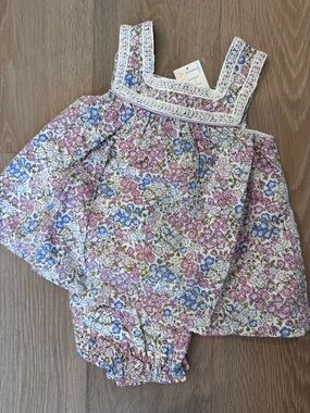 NWT Oaks Apparel Ryleigh Baby Girls Bloomer Set
